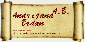 Andrijana Brdan vizit kartica